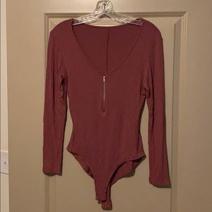 Burgundy body suit